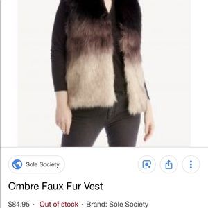 Sole society ombré faux fur vest